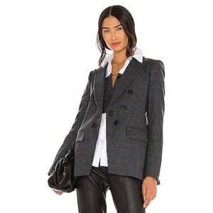 Veronica Beard Yareli Wool Plaid Double Breasted Blazer Jacket Sz 0 Preppy Work